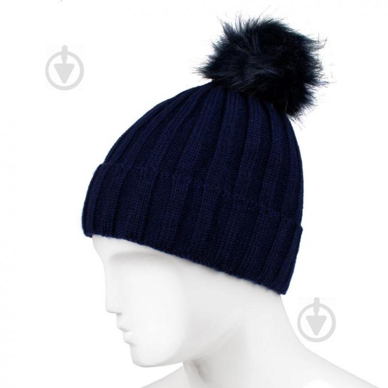 Шапка Beani'qe Fur Bob Weal с помпоном One size Тёмно-синяя (22865)