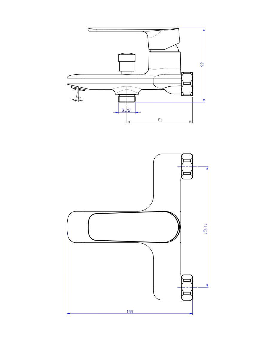 Змішувач для ванни Perla Jack з лійкою для душу одноважільний латунь (PBZ6304W) - фото 2 Змішувач для ванни Perla Jack з лійкою для душу одноважільний латунь (PBZ6304W) - фото 2
