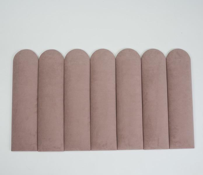 Стеновая панель самоклеящаяся мягкая Soft Pan велюр овал 15x60х3,7 см матовый Пудровый (156102)