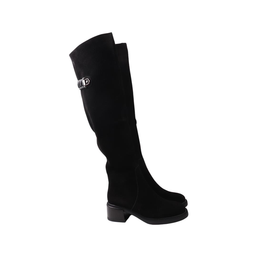 Ботфорты женские Oeego из замши р. 36 Черный (89-22ZSCB)