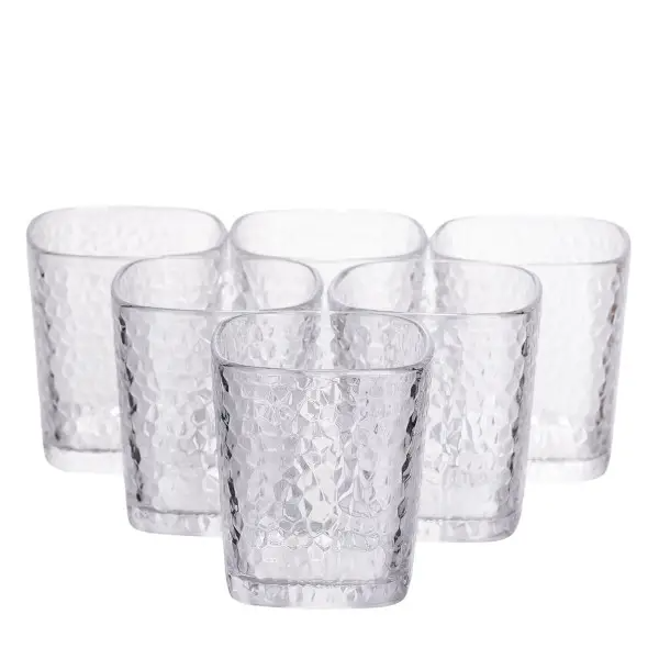 Набір склянок із товстого скла квадратних 6 шт. по 250 мл Прозорий