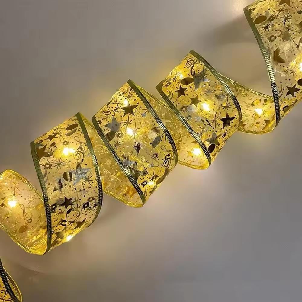 Гирлянда-лента светодиодная на батарейках 3 м Холодное золото