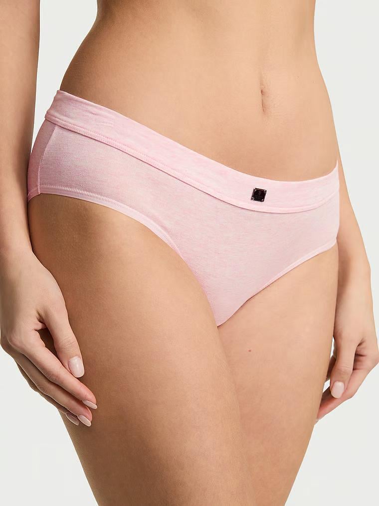 Трусики хлопковые Victoria's Secret Logo Cotton Hiphugger Panty Heather Pink Petal M Розовый (27027714)