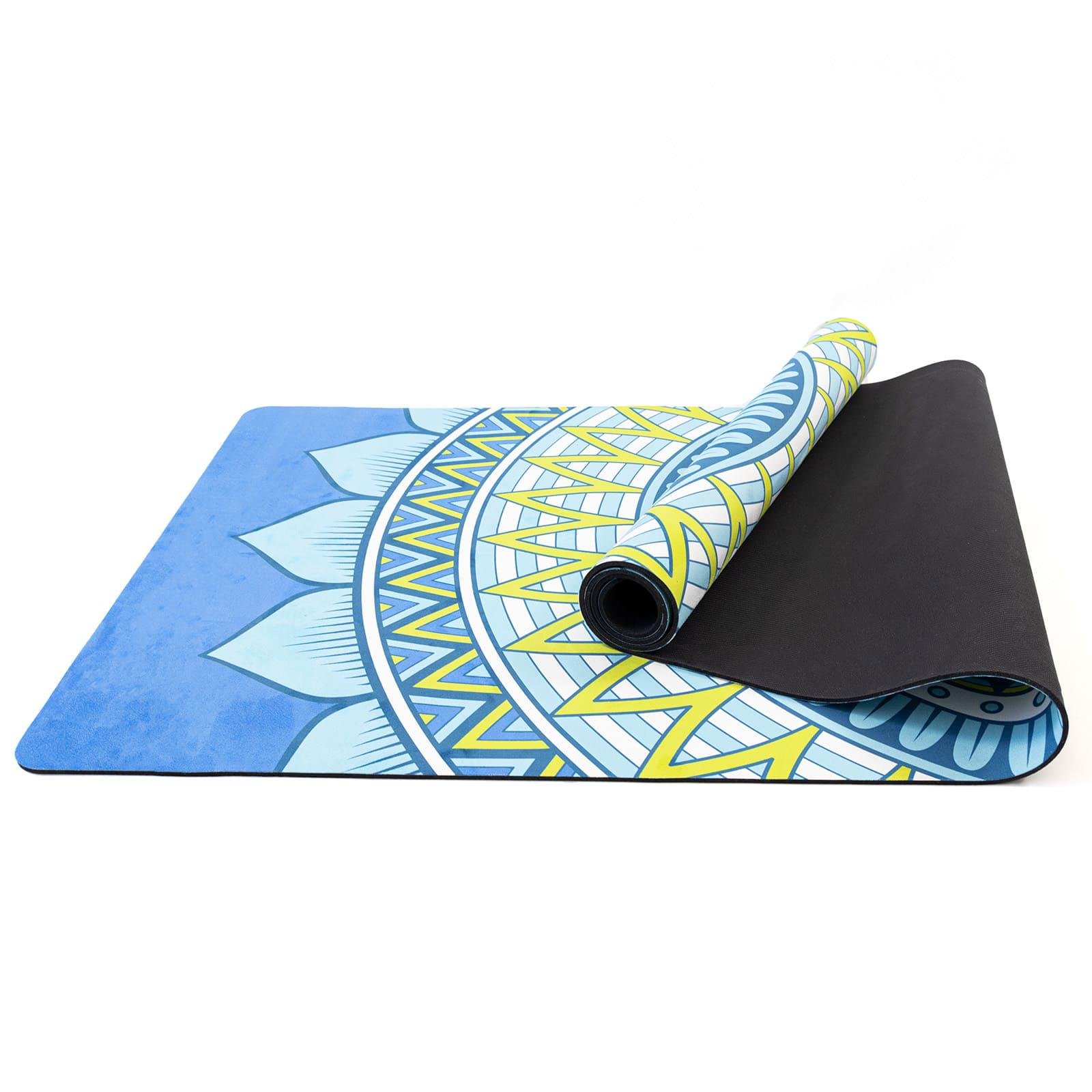 Килимок для йоги та фітнесу OSPORT каучук/замша 4 мм 183x68 см Синьо-бірюзовий (OF-0286-0082)