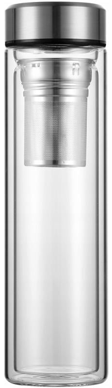 Бутылка стеклянная Kamille с заварником и двойными стенками 450 мл (KM-9021) - фото 4 Бутылка стеклянная Kamille с заварником и двойными стенками 450 мл (KM-9021) - фото 4