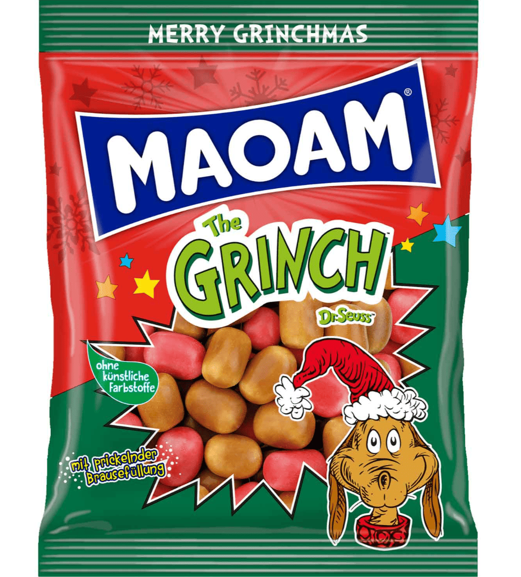 Цукерки жувальні Maoam The Grinch Dog Merry Christmas Candy 175 г (2857491622)
