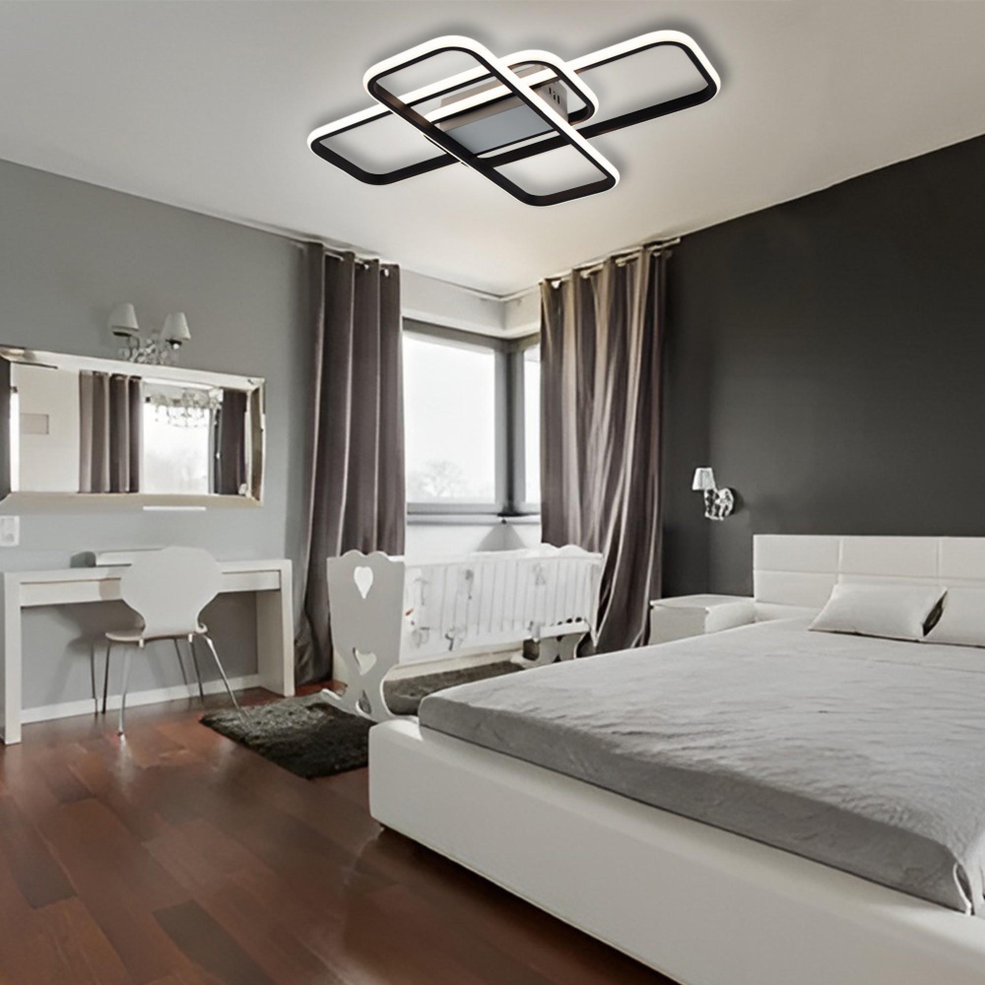 Люстра ESLLSE SVEN 3SQ с пультом 90W 635x478x75 мм Черно-белый (10568) - фото 7 Люстра ESLLSE SVEN 3SQ с пультом 90W 635x478x75 мм Черно-белый (10568) - фото 7