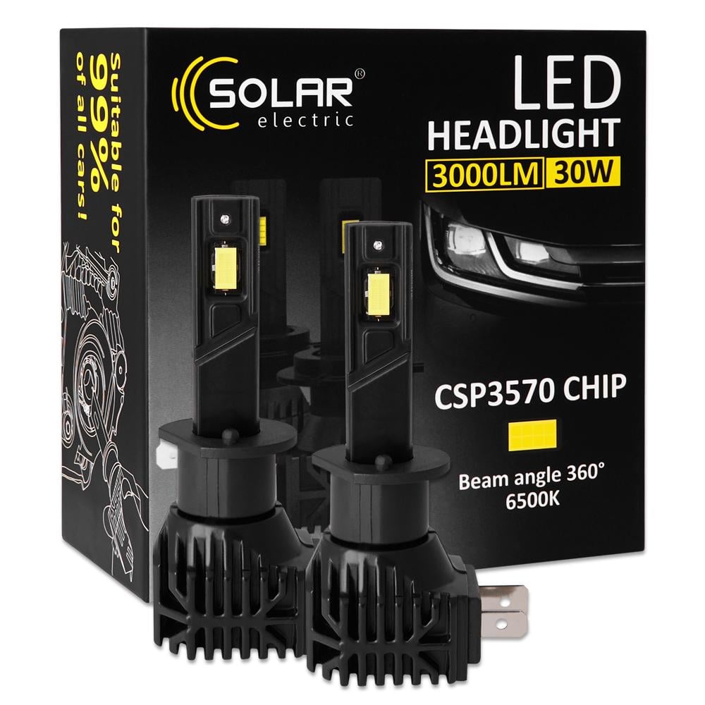 Автолампа Solar LED H1 12/24V 30W 3000Lm 6500K CSP3570 2 шт.