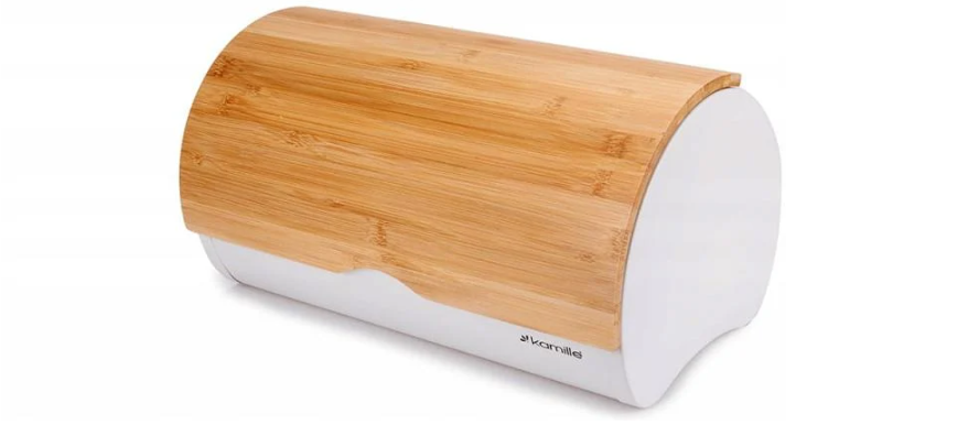 Хлебница Kamille White с деревянной крышкой и 3 емкости для хранения Белый