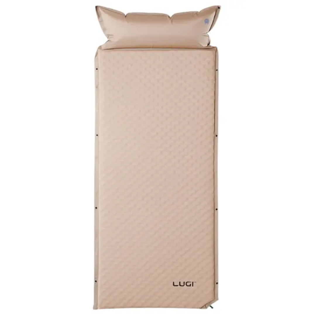 Надувной матрас автоматический 190х65х3 см с подушкой Бежевый