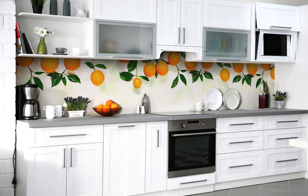 Кухонный фартук Апельсиновый день виниловый самоклеющийся 60х250 см