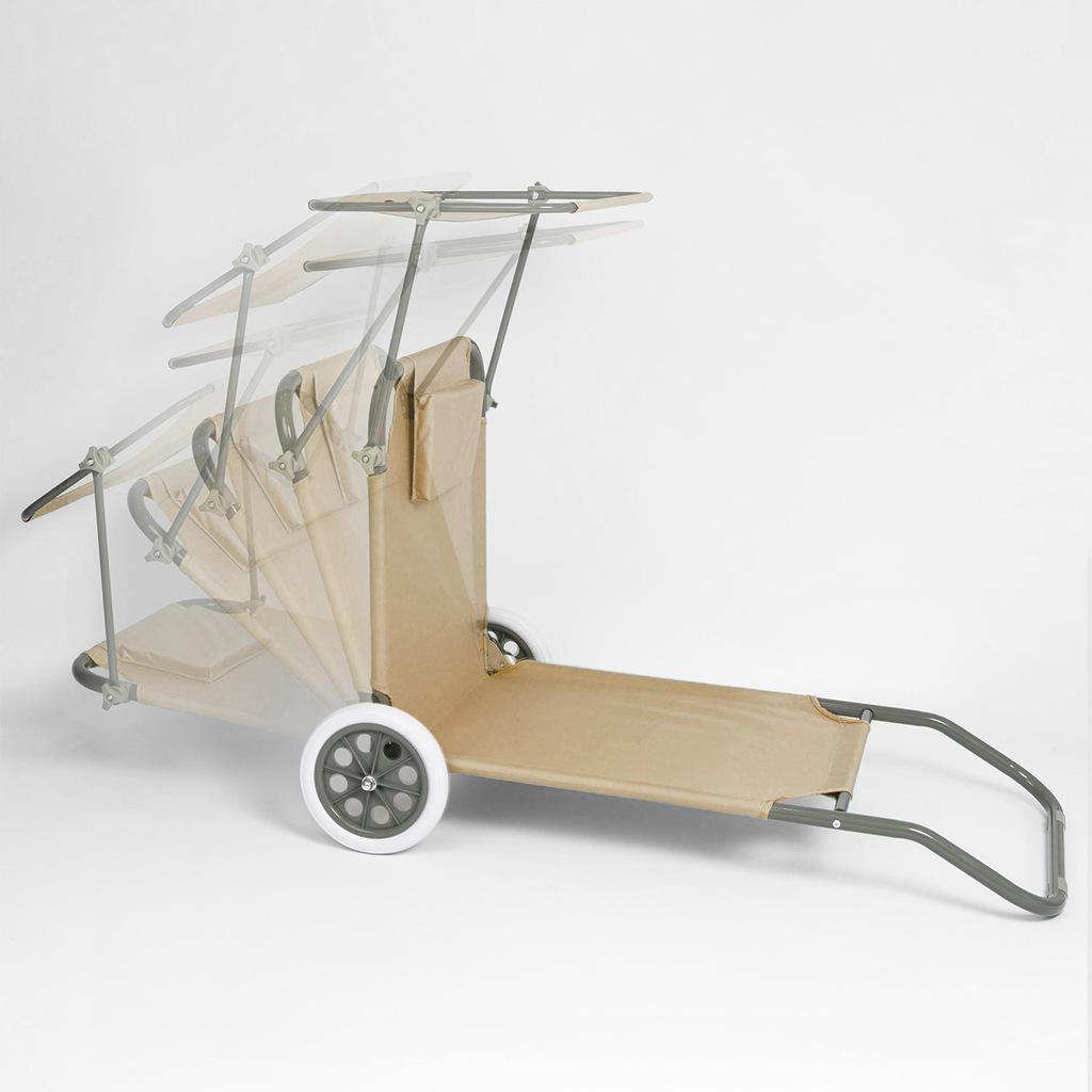 Лежак трансформер с козырьком пляжный/садовой до 120 кг Бежевый (LT2) - фото 9 Лежак трансформер с козырьком пляжный/садовой до 120 кг Бежевый (LT2) - фото 9