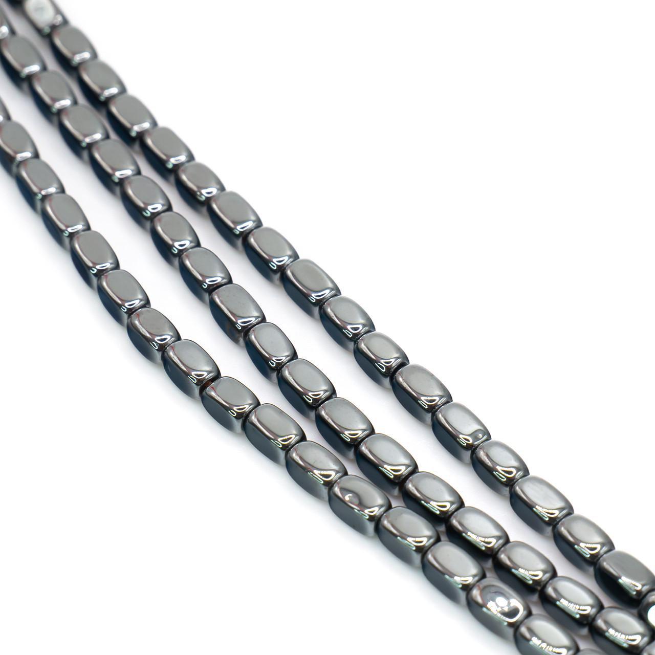 Бусины гематитовые Прямоугольник 8х4 мм 40 см 52 шт. Серый (БГ0804п15)