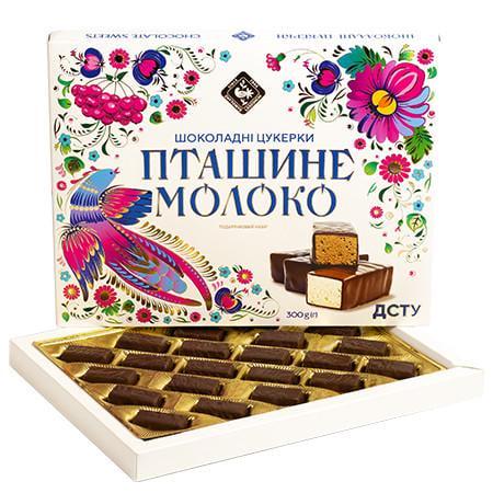 Подарунковий набір цукерок глазурованих шоколадною глазурю Пташине молоко 300г (214311)