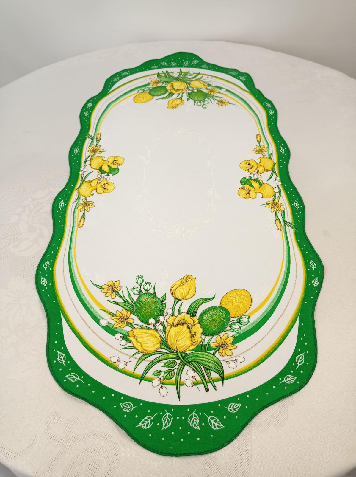 Дорожка пасхальная 45х90 см Print Easter Flowers Green/White (CN14560)