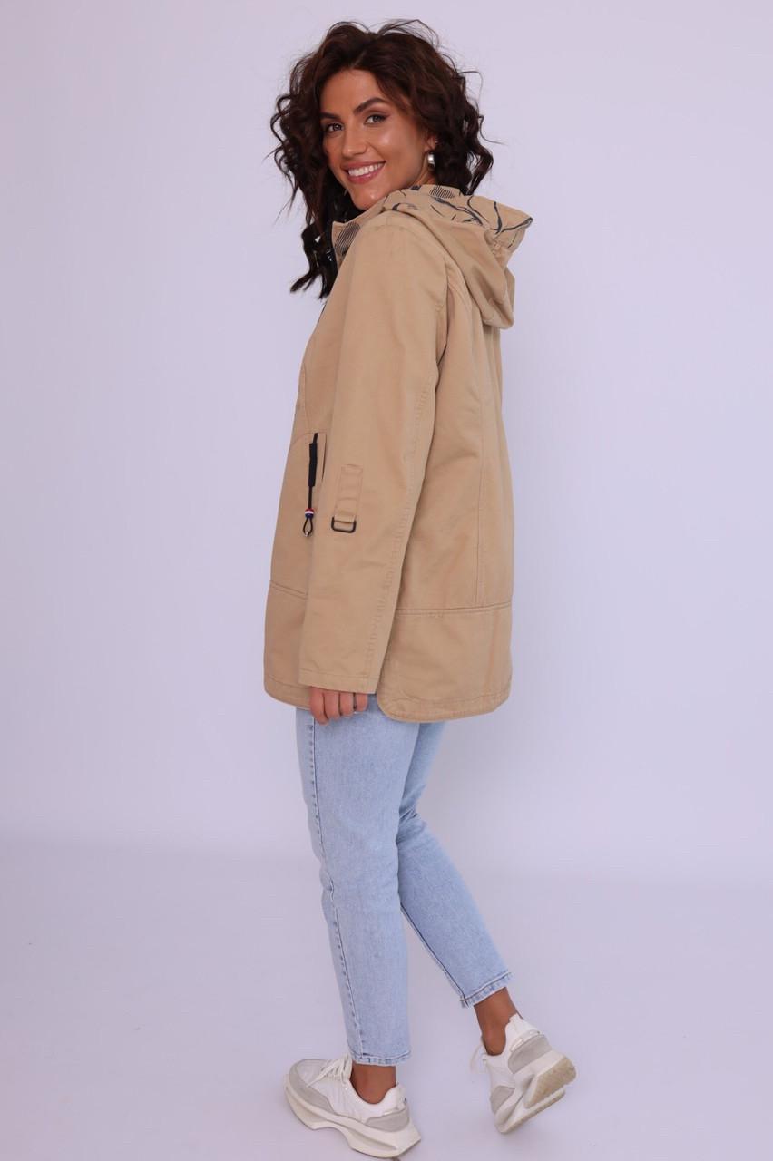 Женская ветровка из натурального хлопка 7XL Капучино - фото 2 Женская ветровка из натурального хлопка 7XL Капучино - фото 2