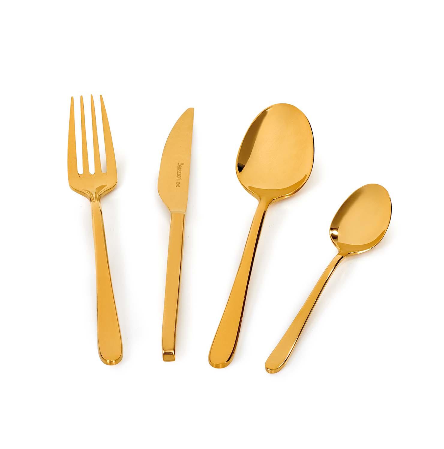 Набор столовых приборов BARAZZONI 71490002401 полированных 24 предмета Золотой