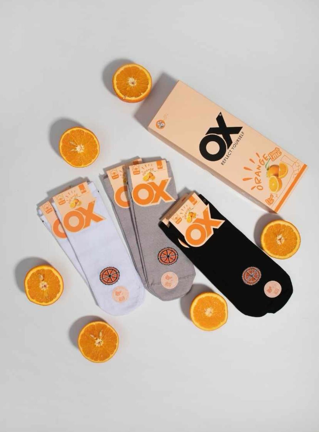 Носки OX 00559x18 Orange женские р. 36-41 Черно-серый/Белый