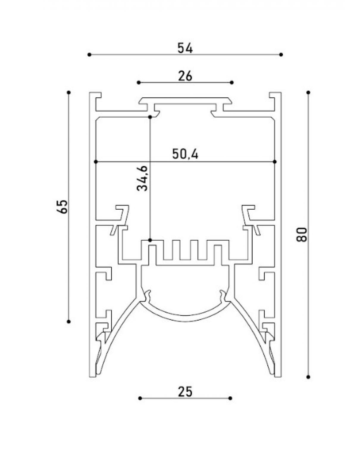 Профіль LED підвісний Kloodi KLP5080 2.5 BK вставка антивідблиск 2,5 м Чорний (13540499) - фото 3