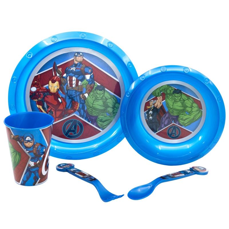 Дитячий набір STOR Месники пластикові тарілки/склянка/ложка та виделка (2250719659)