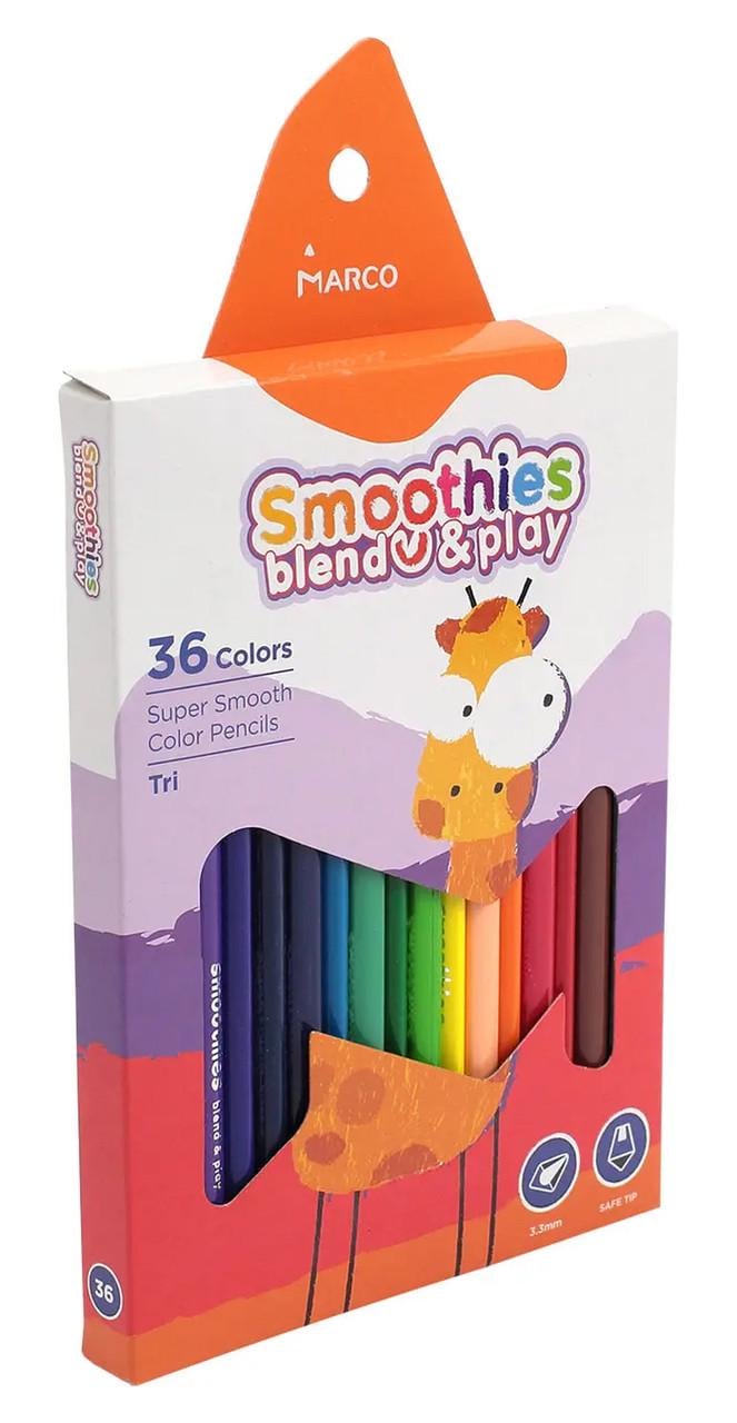 Карандаши цветные треугольные Smoothies 36 цветов