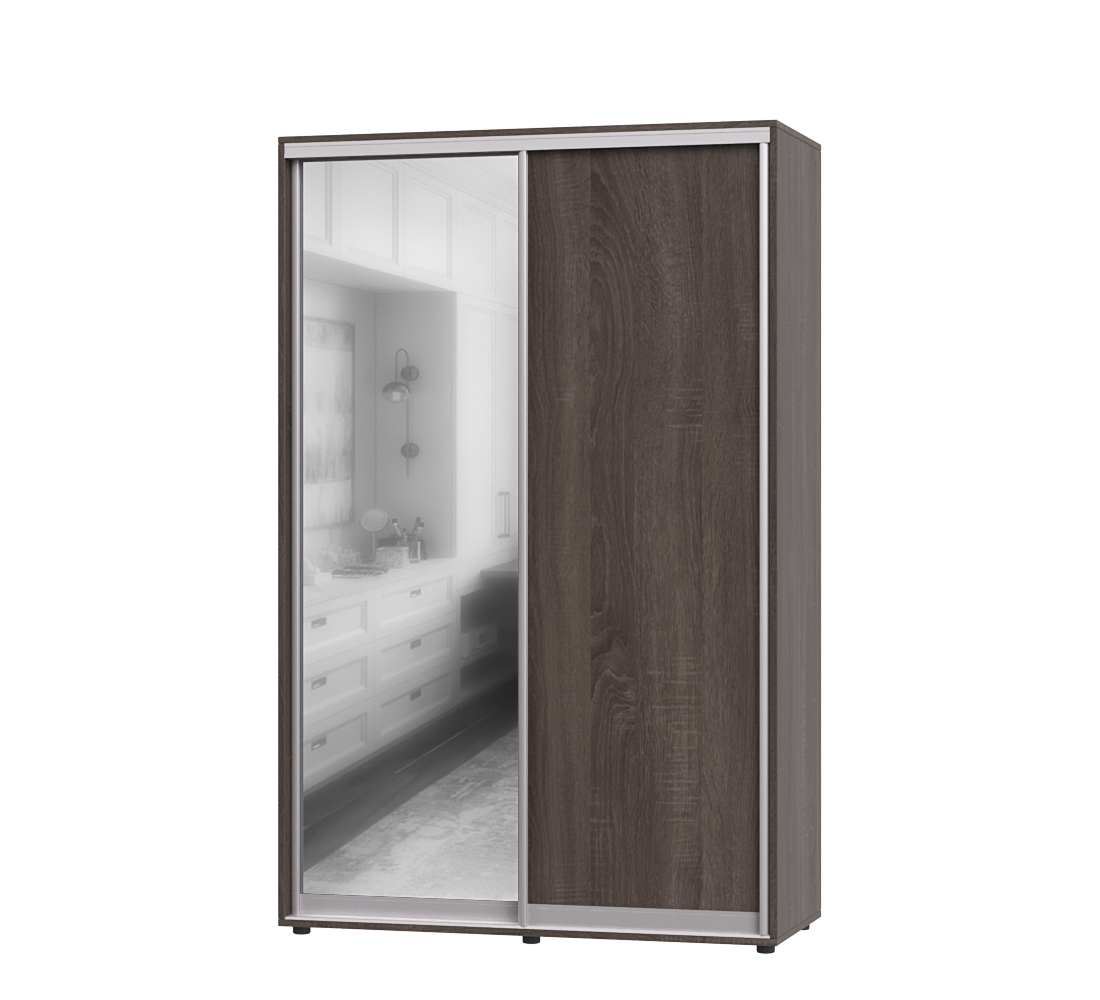 Шкаф-купе двухдверный Эверест ШК-02 140х45х220 см Дуб Трюфель (06702)