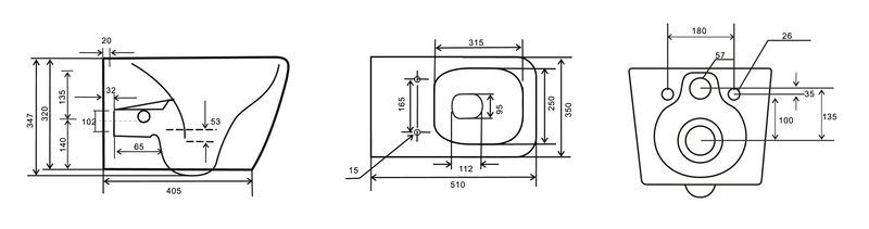 Унитаз-биде подвесной Mixxus Premium QUADRO-1301-R с системой смыва Rimless 510x350x345 мм (MP6658) - фото 9 Унитаз-биде подвесной Mixxus Premium QUADRO-1301-R с системой смыва Rimless 510x350x345 мм (MP6658) - фото 9