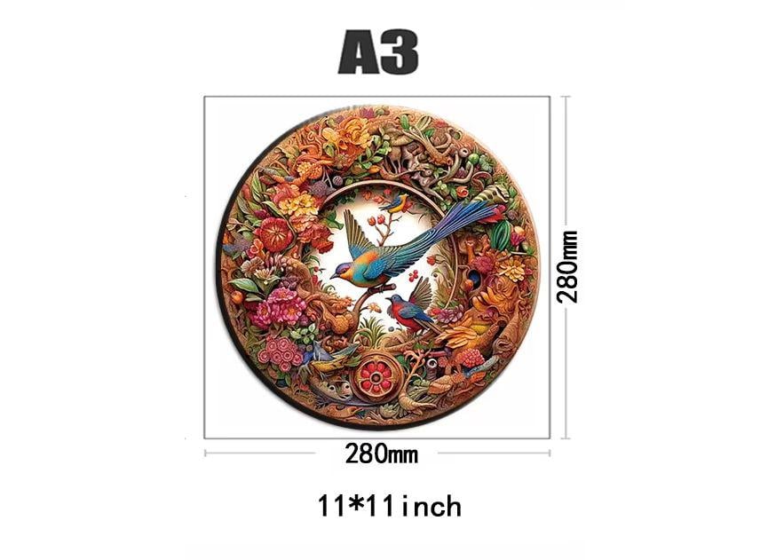 Пазлы деревянные ласточки в гнезде А3 (660) - фото 3