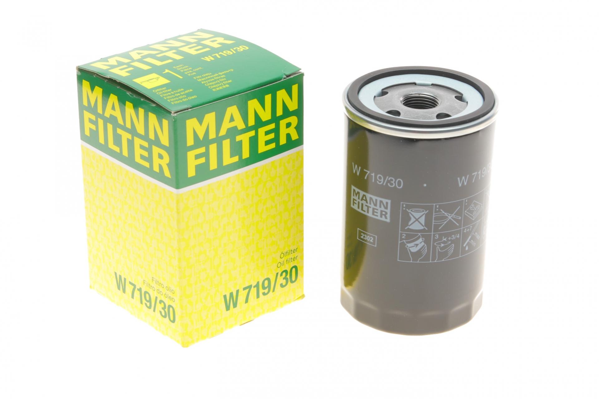 Фильтр масляный Mann-Filter для VW Caddy/Golf I/II/III/Passat -96/Audi 80/100 -94/A6 -97 (W 719/30)