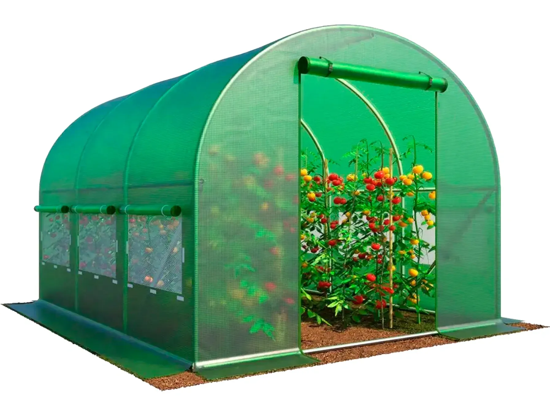 Теплица садовая 4PointS с окнами и армированной пленкой 3х2х2 м/6 м2 Зеленый (DA-4P6GR) Теплица садовая 4PointS с окнами и армированной пленкой 3х2х2 м/6 м2 Зеленый (DA-4P6GR)