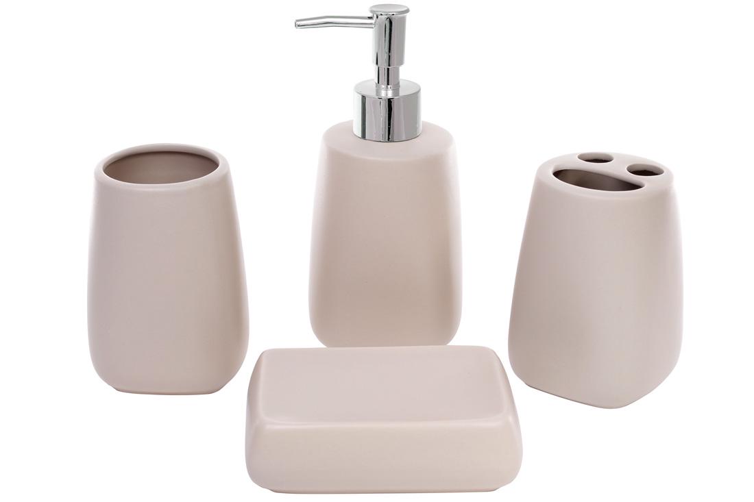 Набор для ванной комнаты BonaDi 4 предмета Бежевый (851-223)