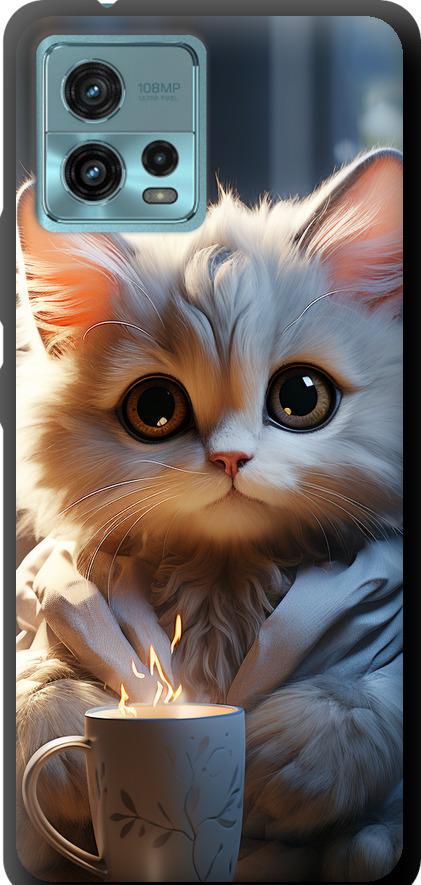 Чехол на Motorola G72 White cat (5646b-2859-42517)