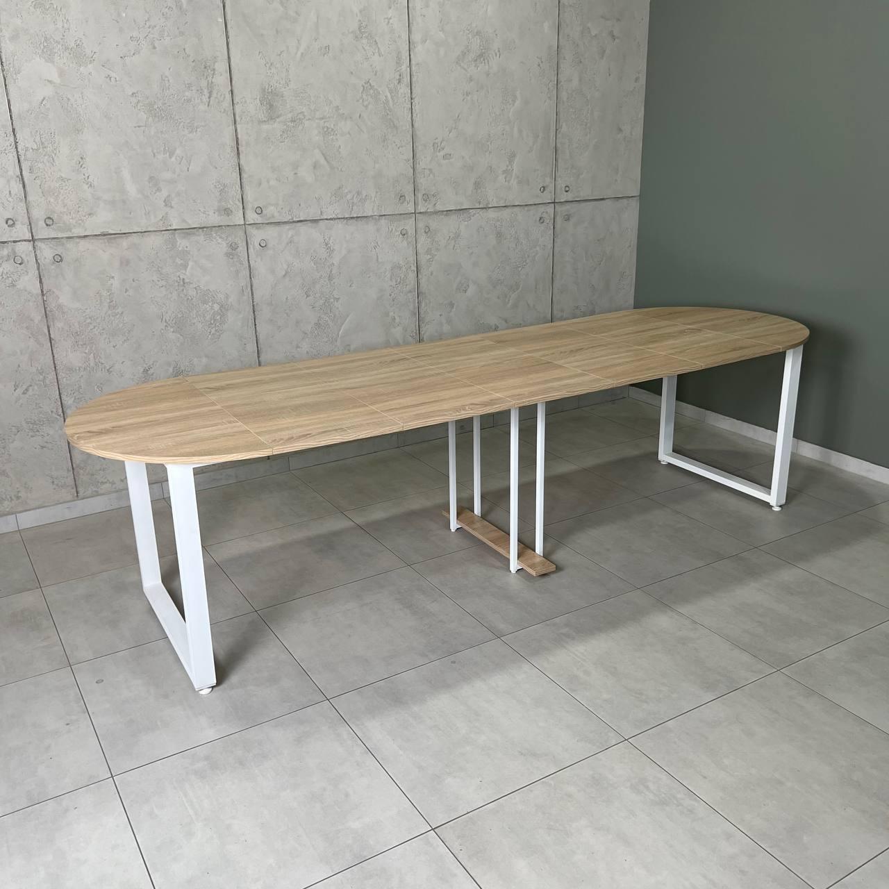 Обеденный стол раздвижной LONG 2,9 м Дуб Сонома/Белый (УТП019240)