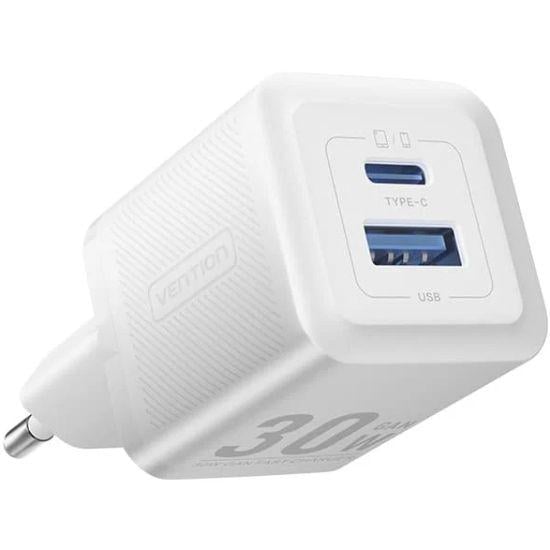 Зарядное устройство Vention 30W с кабелем USB-C White (TZ-FEQW0-EU-01) Зарядное устройство Vention 30W с кабелем USB-C White (TZ-FEQW0-EU-01)