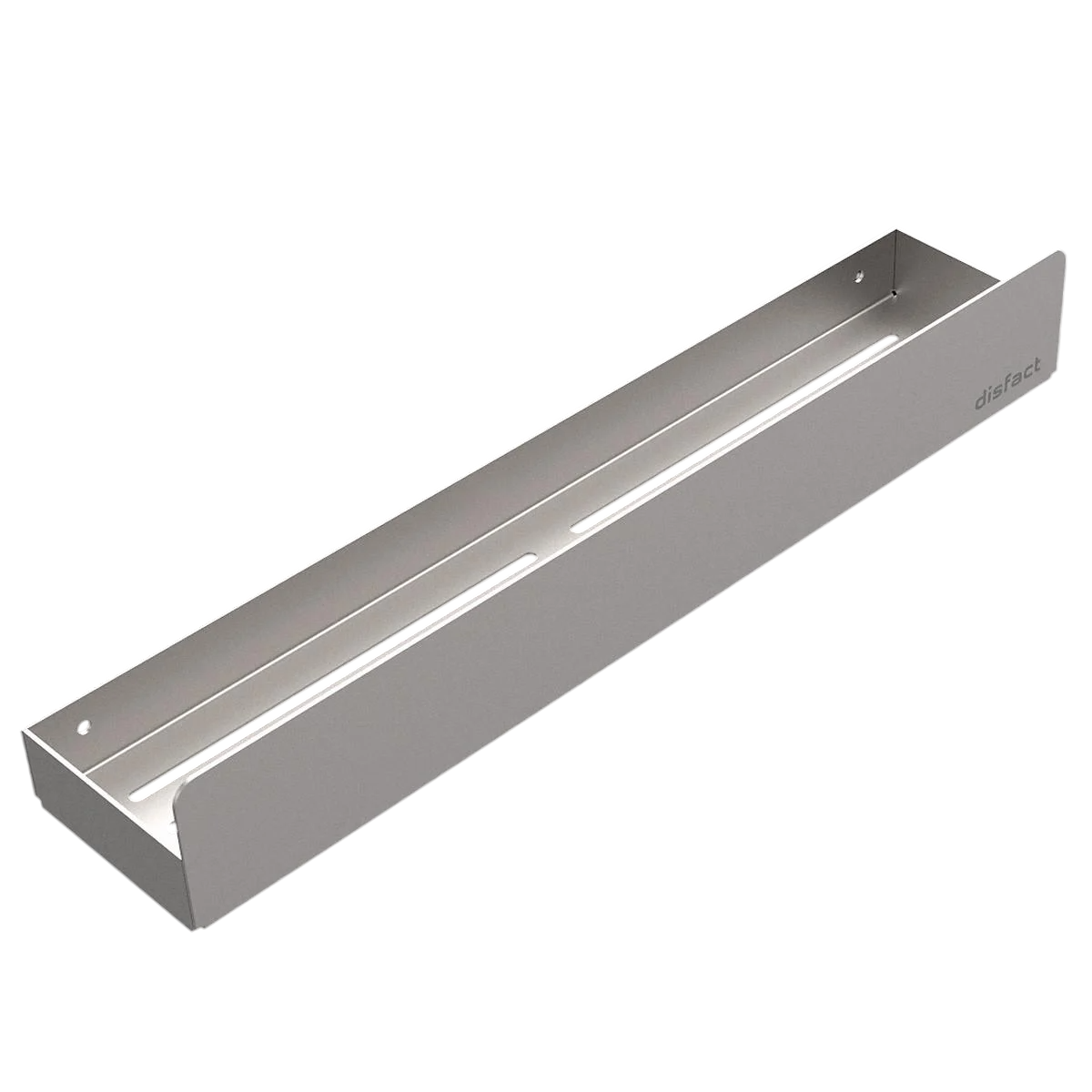 Полиця пряма відкрита Disfact HH-50 L-форми з нержавіючої сталі для ванної кімнати 50 см Сріблястий (3333)