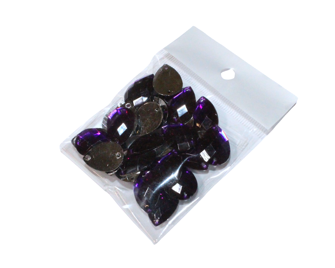 Камені пришивні Крапелька 30 шт. 12х17 мм Фіолетовий