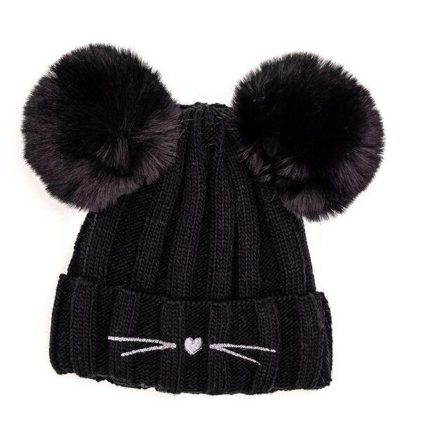 Шапка детская для девочек Минни D858 флис 46-50 см Черный