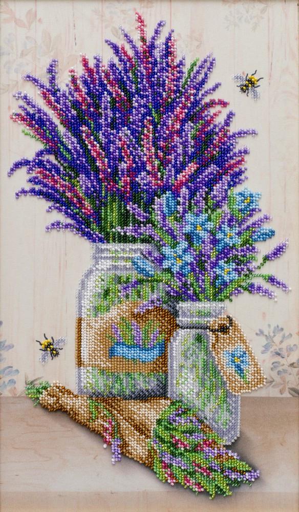 Вишивка бісером Лавандовий прованс часткова викладка 22x38 см (1493055843)