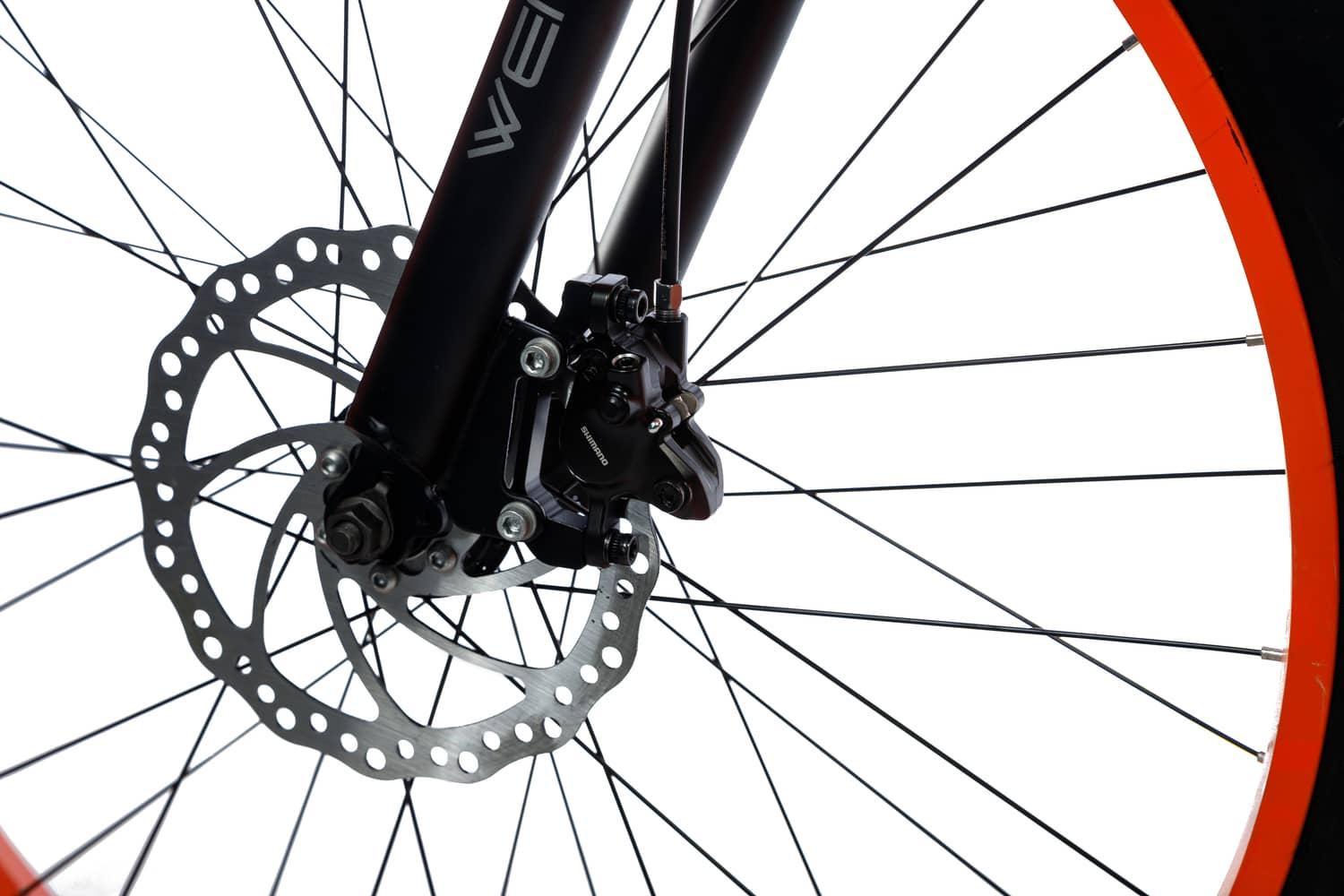 Электровелосипед фэтбайк Wendat c гидравлическими тормозами 26"/19" 48V 24Ah 1000W Черно-оранжевый (EVFWCO) - фото 4