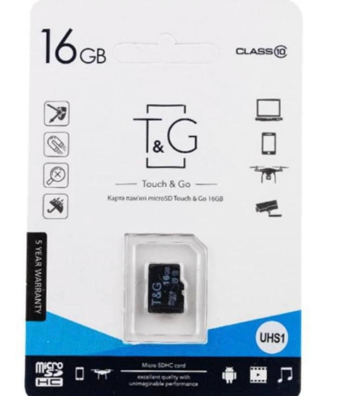 Карта памяти microSDHC T&G 16 Гб UHS-1 10 class Black (м00718)
