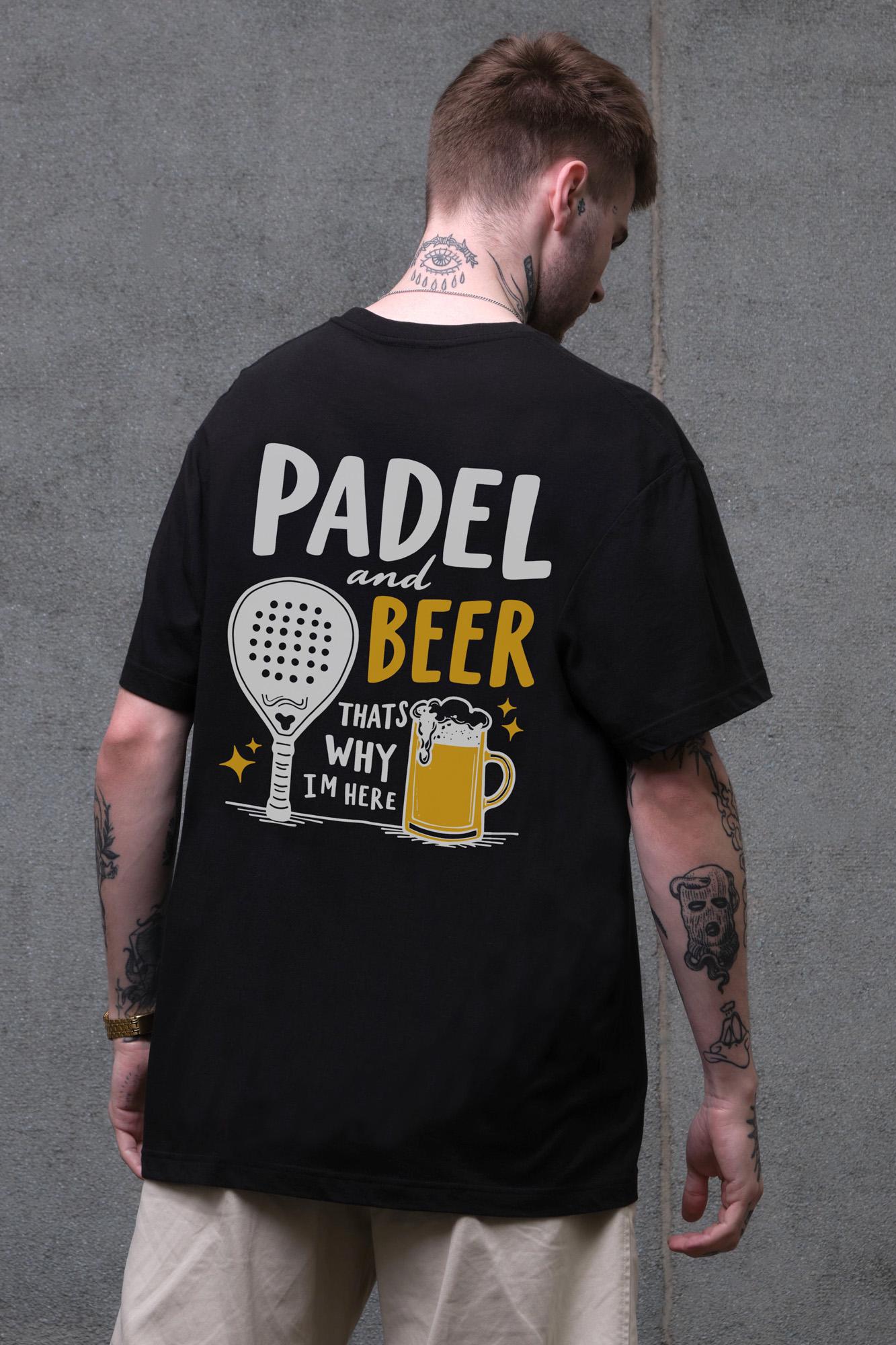 Футболка оверсайз Without З Принтом Padel And Beer L/XL Black (L/XL8056271 8056272)