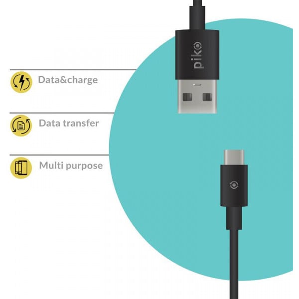 Кабель Piko CB-UT12 USB-USB Type-C 2 м Black (1283126493850) - фото 2