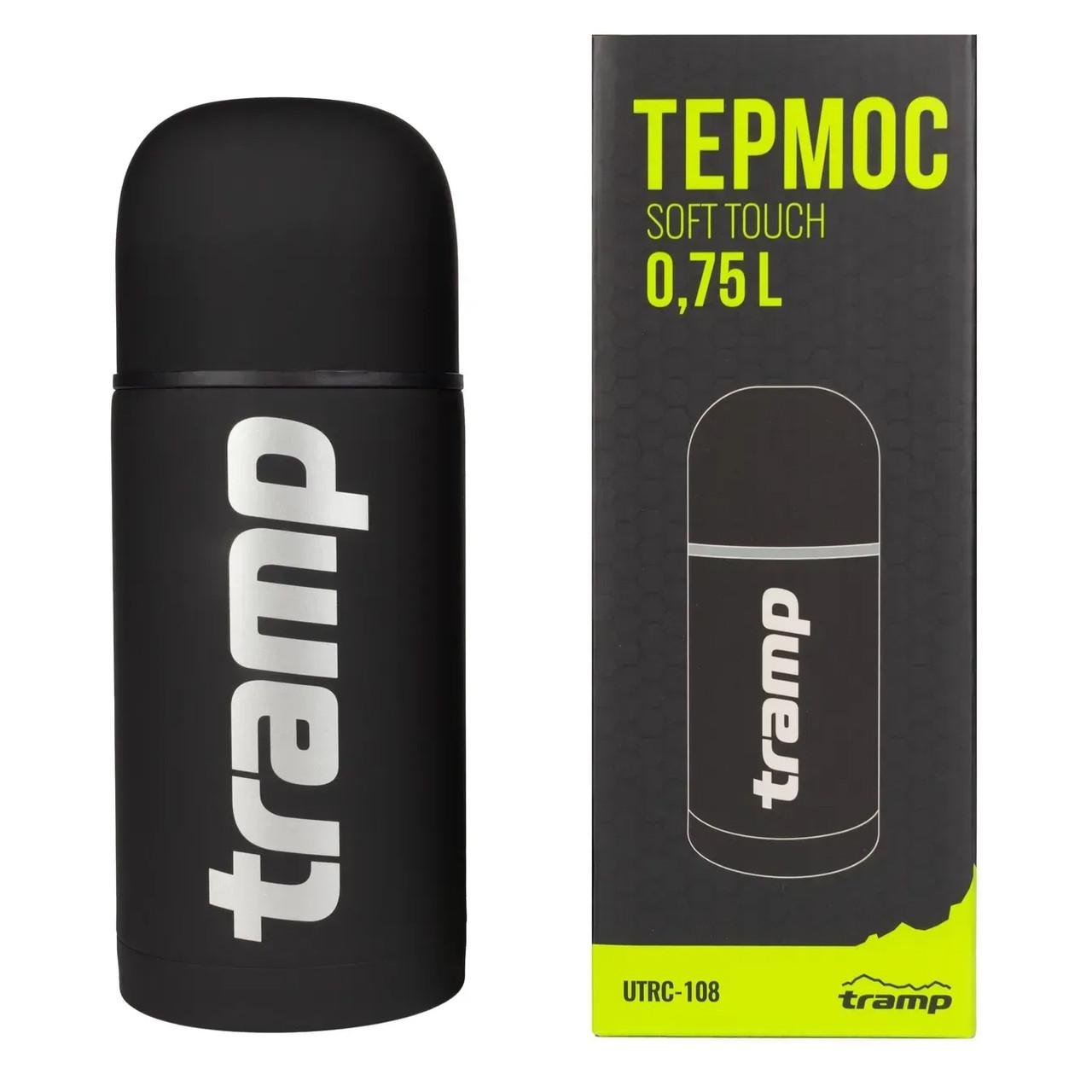 Термос Tramp Soft Touch для чаю та кофе 0,75 л Чорний (TRC-108 black) - фото 1 Термос Tramp Soft Touch для чаю та кофе 0,75 л Чорний (TRC-108 black) - фото 1