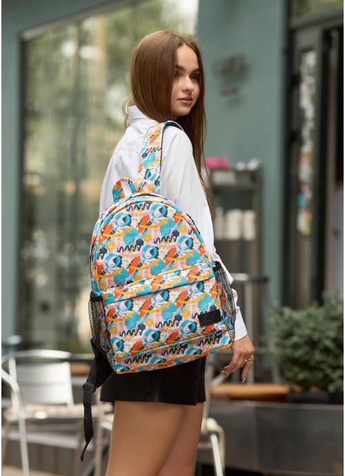 Городской рюкзак женский Sambag Light молодежный тканевый с пеналом (5910271540)