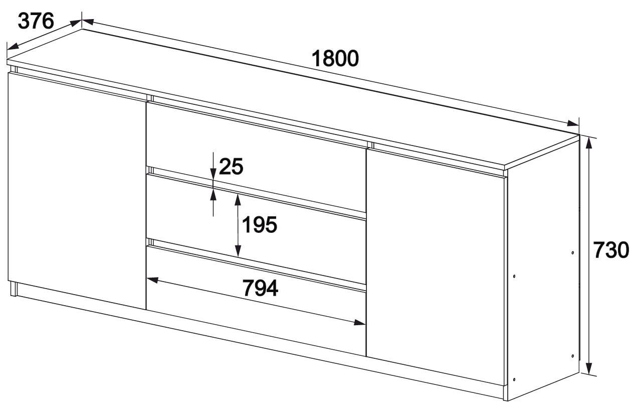 Комод Мастер Форм Брайт 1800х376х730 мм Венге магия/Дуб крафт белый (33122) - фото 3 Комод Мастер Форм Брайт 1800х376х730 мм Венге магия/Дуб крафт белый (33122) - фото 3