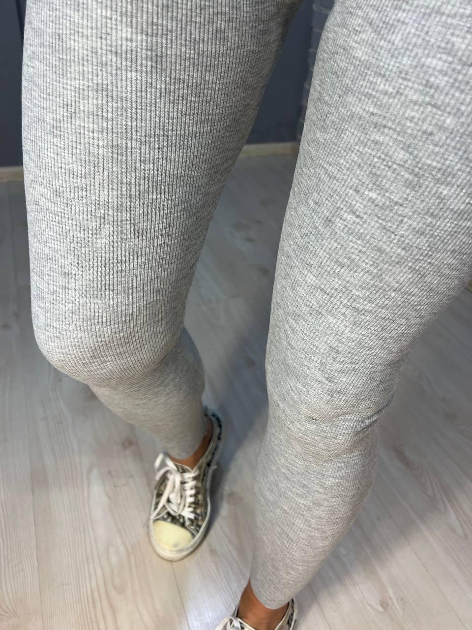 Лосины женские A-N 9608 из хлопка мелкий рубчик широкий пояс с вышивкой OS Серый (1611) - фото 7 Лосины женские A-N 9608 из хлопка мелкий рубчик широкий пояс с вышивкой OS Серый (1611) - фото 7