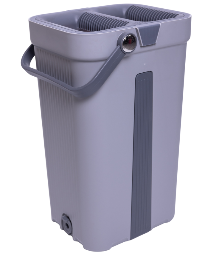 Комплект для уборки швабра плоская и ведро с 2 отсеками с отжимом Серый (HP-35015-20) - фото 7 Комплект для уборки швабра плоская и ведро с 2 отсеками с отжимом Серый (HP-35015-20) - фото 7