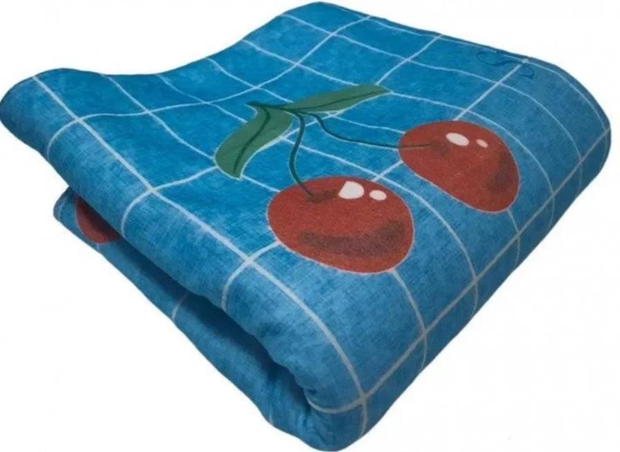 Электрический плед Electric Blanket 5734 150х120 см 86 Вт с вишнями Голубой (18879638)