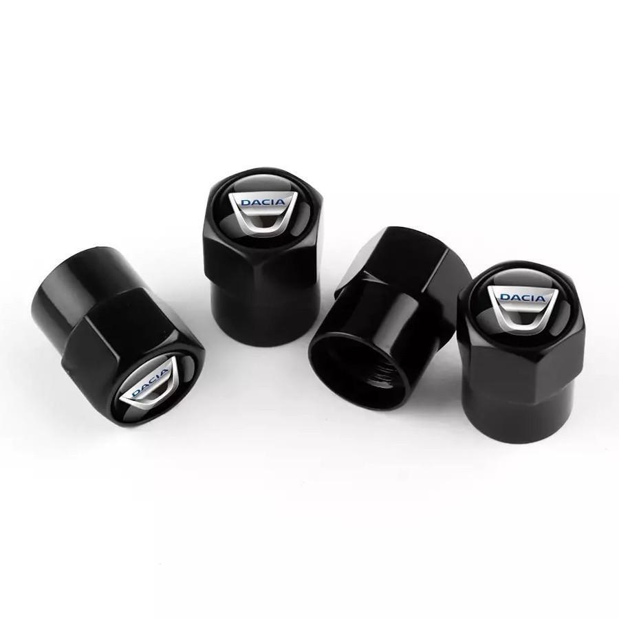Набор защитных колпачков на ниппель SUNROZ Caps для Дачия Short Black Dacia 4 шт. (A-67075)