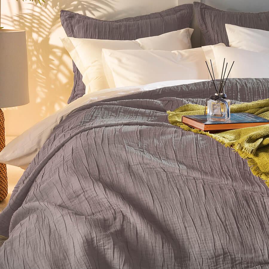 Покривало з наволочками Penelope Alice відкрито gri 240х250 см Світло-сірий (svt-2000022271844)